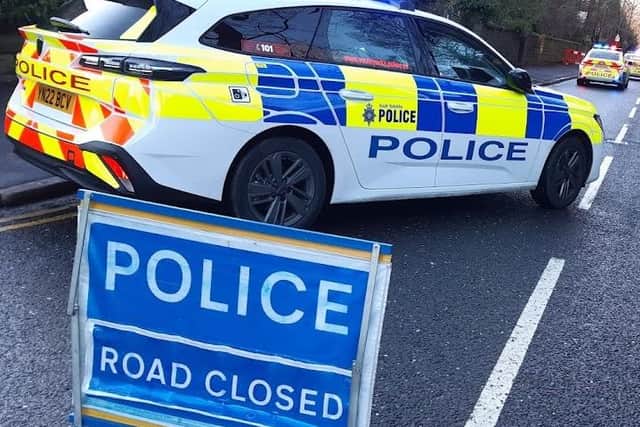 Police  are appealing for witnesses and information following a fail to stop collision that left a 50-year-old man with serious injuries, Storrs Bridge Lane, just off Loxley Road,. File picture shows a police road closure.