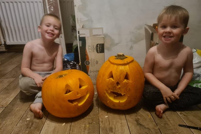 Leah Harrison shared this photo of pumpkin carving fun.
