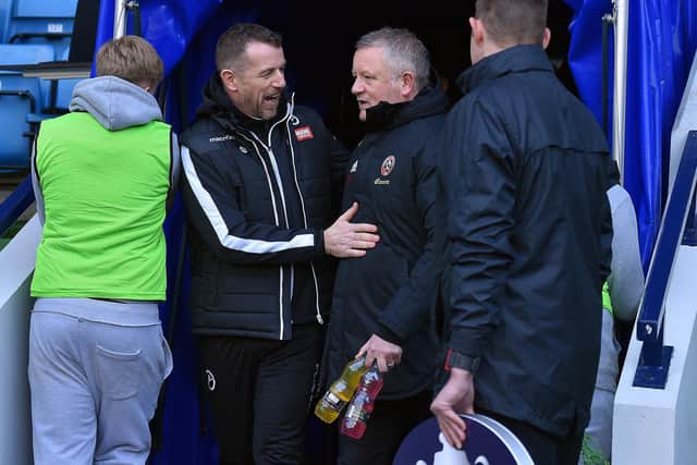 Millwall manager Gary Rowett with Chris Wilder, now of Middlesbrough: Robin Parker/Sportimage