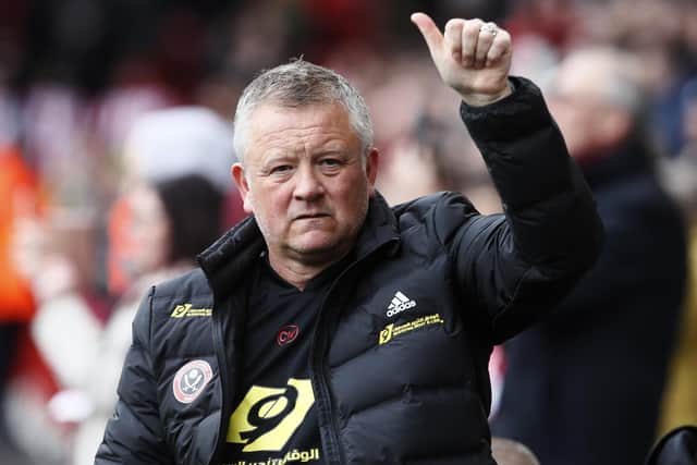 Chris Wilder manager of Sheffield Utd during the Premier League match at Bramall Lane, Sheffield. Picture date: 22nd February 2020. Picture credit should read: Simon Bellis/Sportimage