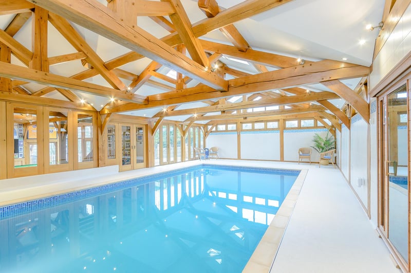 This beautiful swimming pool also has a sauna and wet room attached