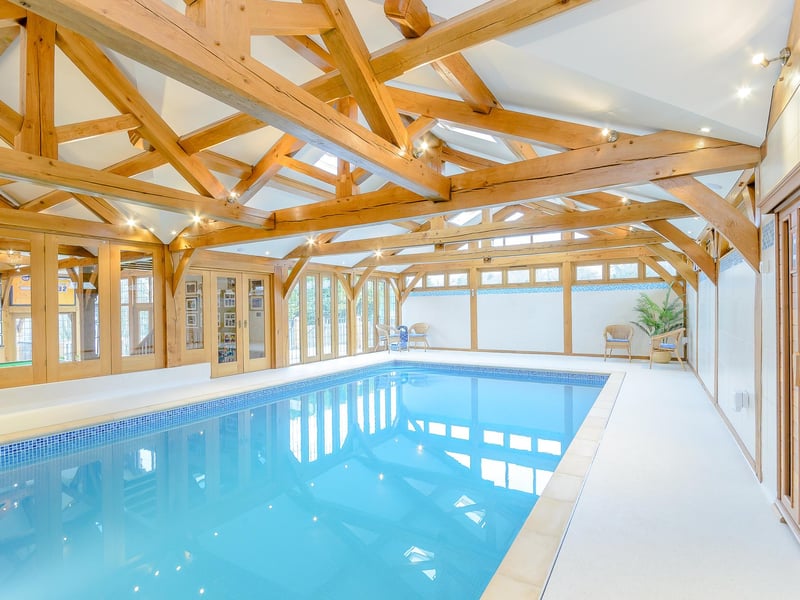 This beautiful swimming pool also has a sauna and wet room attached