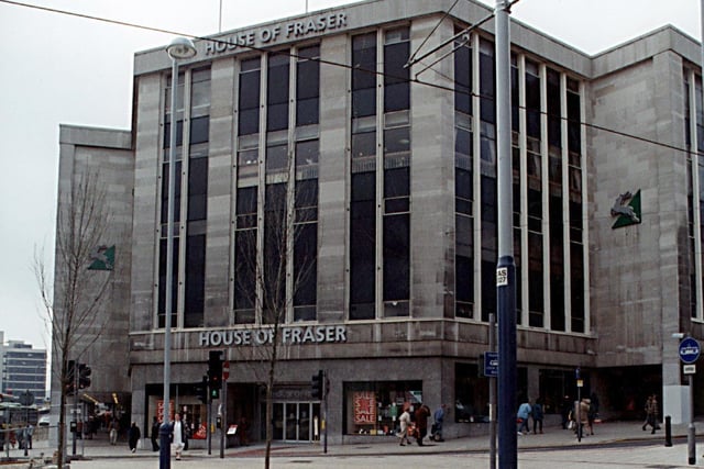 House of Fraser, High Street, Sheffield, pictured here in 1996
