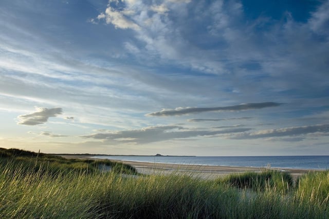 Ross Back Sands is a remote beach between Holy Island and Budle Bay, reached by a walk of about a mile along a footpath from the nearest parking place at Ross. There are distant views of Bamburgh Castle to the south and Lindisfarne Castle to the north.