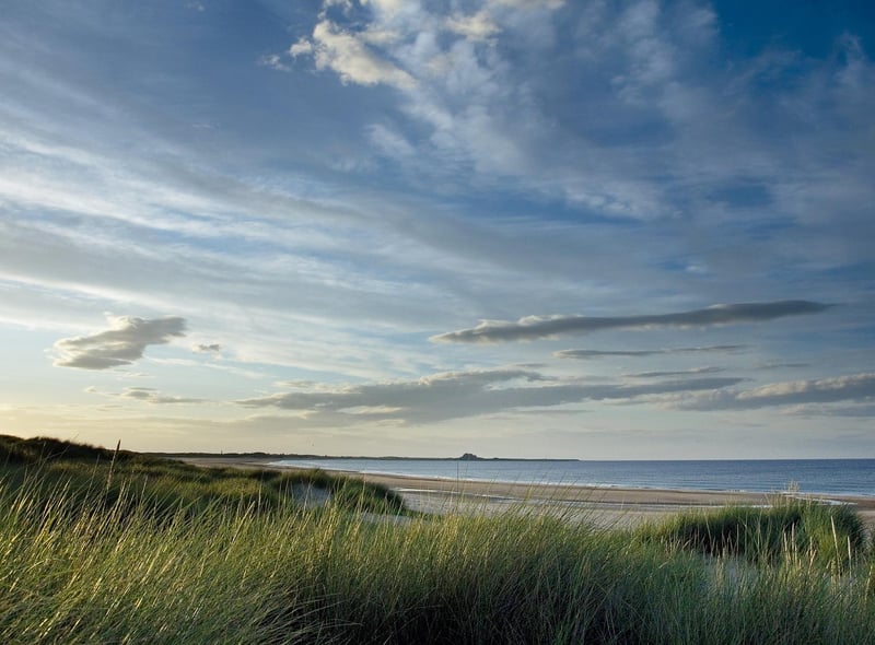 Ross Back Sands is a remote beach between Holy Island and Budle Bay, reached by a walk of about a mile along a footpath from the nearest parking place at Ross. There are distant views of Bamburgh Castle to the south and Lindisfarne Castle to the north.