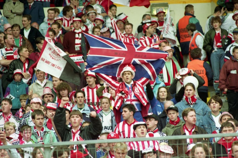 Sunderland took on Liverpool in the FA Cup final in 1992 and these fans were there to see it.