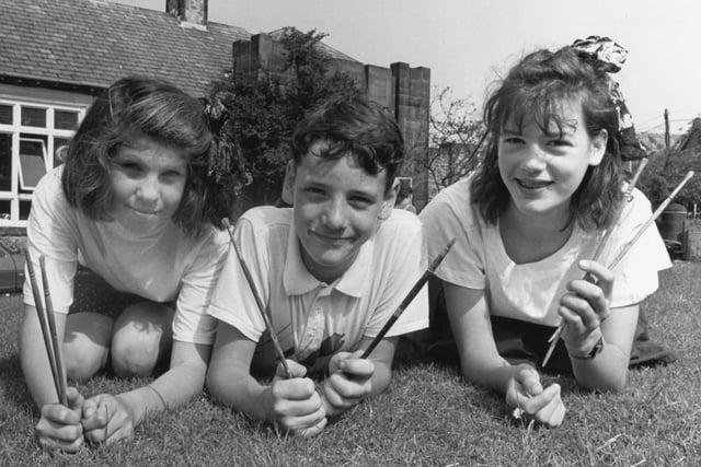 Buxton Advertiser archive, 1990 artists at New Mills School