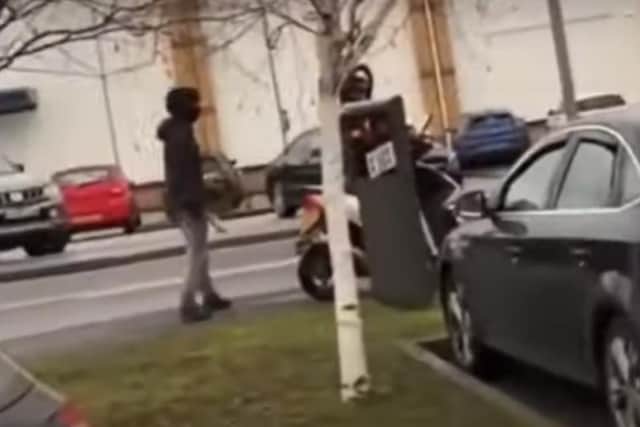 A man with an angle grinder attempted to steal a motorbike at Drakehouse Retail Park, Sheffield