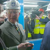 Liberty boss Sanjeev Gupta, right, and Prince Charles on a visit to Speciality Steels in Rotherham.
