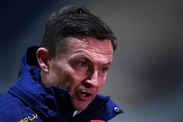 Sheffield United manager Paul Heckingbottom is interviewed after the Sky Bet Championship match at Deepdale, Preston. Picture date: Tuesday January 18, 2022. Photo: Nick Potts/PA Wire.