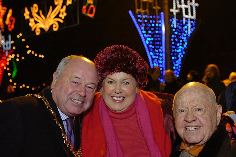 Screen legend Mickey Rooney and his wife Jan helped to switch on the Christmas lights in Sunderland 14 years ago.