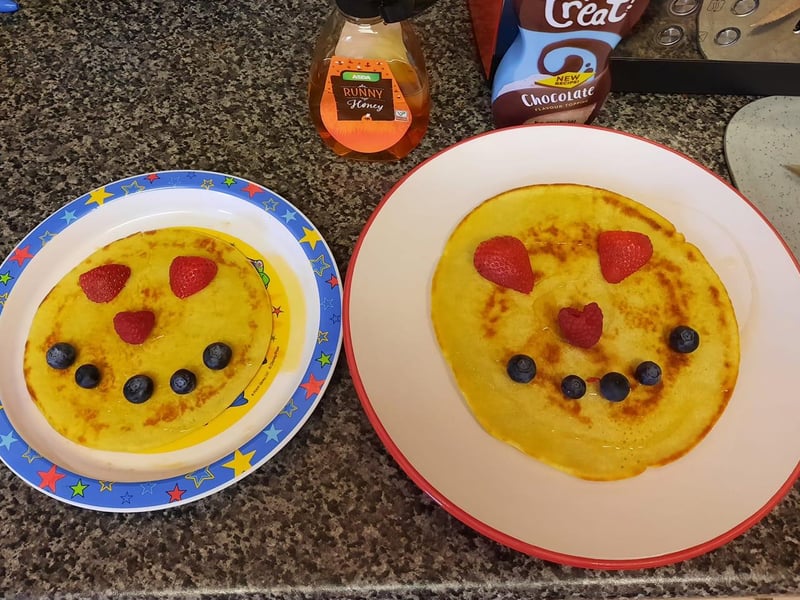 Claire Wilson shared these smiley face pancakes.