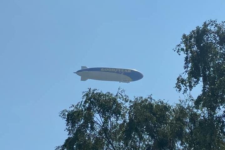 The Goodyear Blimp flying over Portsmouth. Picture: Kelly Thompson