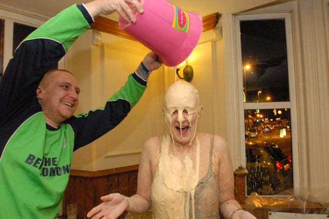 Raising a smile and lots of money with this dunking scene from 2009 - but who was the brave volunteer getting a soaking?
