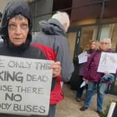A Halloween-themed protest by Better Buses South Yorkshire against cuts to buses they say will leave only a 'zombie' service after October 29. Picture: George Arthur