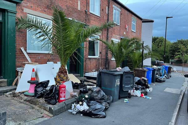 Piles of rubbish have been dumped on the streets of Sheffield