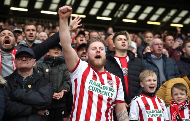 Sheffield United fans show their support in the stands: Nick Potts/PA Wire.