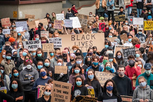Amateur photographers have shared the pictures they took at the Black Lives Matter protest in Guildhall Square, Portsmouth, on June 4.