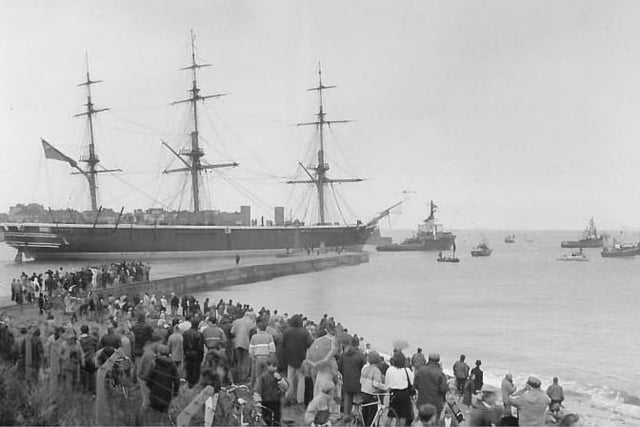 Hartlepool said goodbye to HMS Warrior in 1987 and crowds turned out in force to see her go. Were you among them?