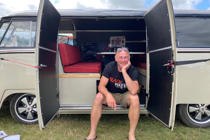 David Anderson, from Tynemouth, with his 1959 VW Transporter, which he has lovingly restored, at the 2021 Mighty Dub Fest in Alnwick.