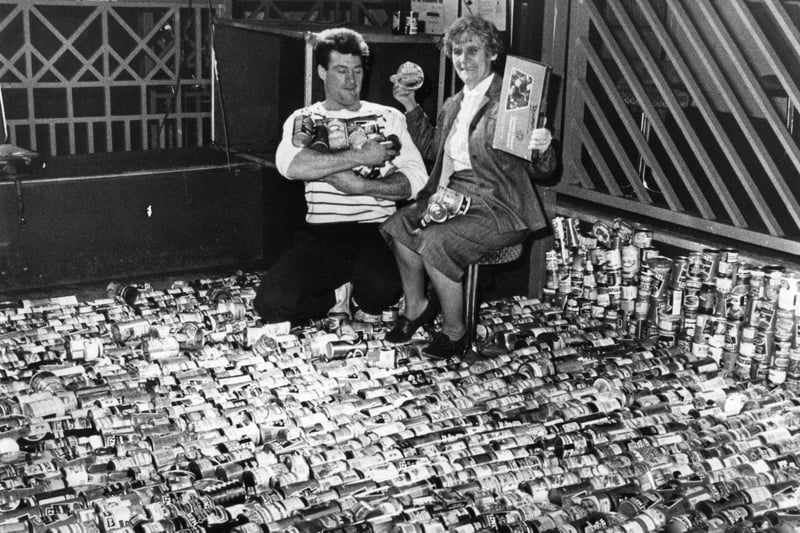 A can collection for a Boxing Day event at Banwells in 1986.