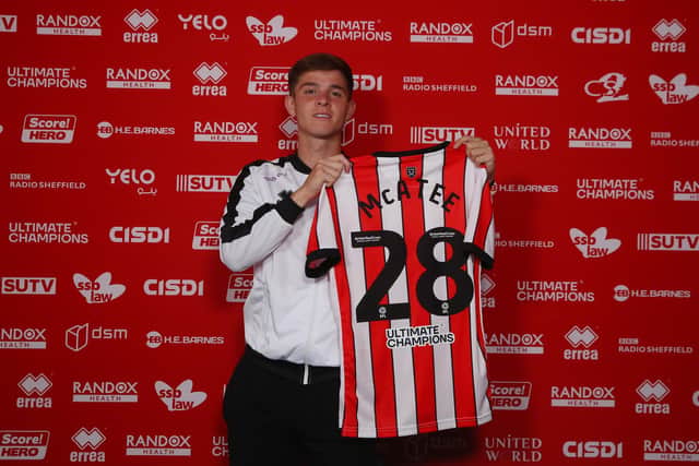 James McAtee has signed for Sheffield United from Manchester City: Simon Bellis/Sportimage