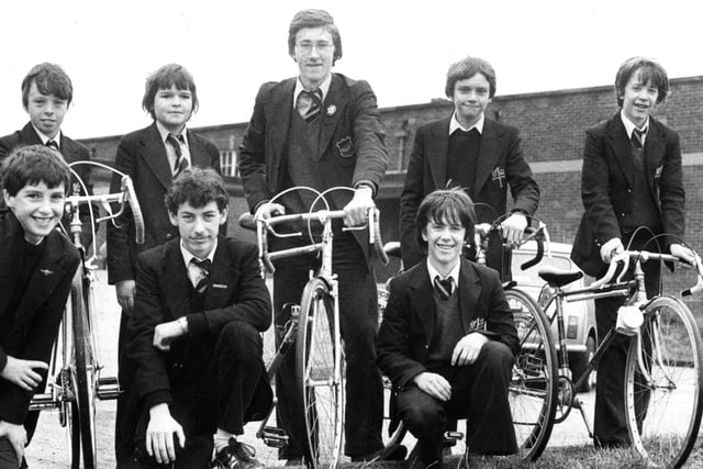 Harton Comprehensive School's cycling team in 1980.