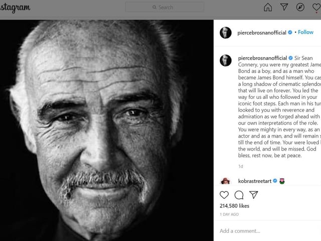 One James Bond pays tribute to another.