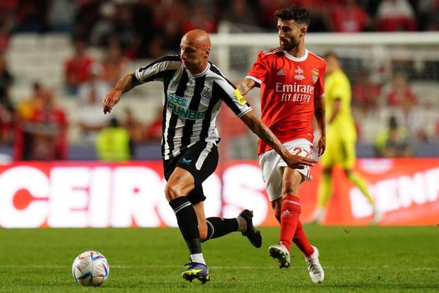 Shelvey sustained a thigh injury during the pre-season defeat at Benfica but is set for an earlier than expected return after making positive progress.  A mid to late-October return has been stated by the Premier Injuries website.