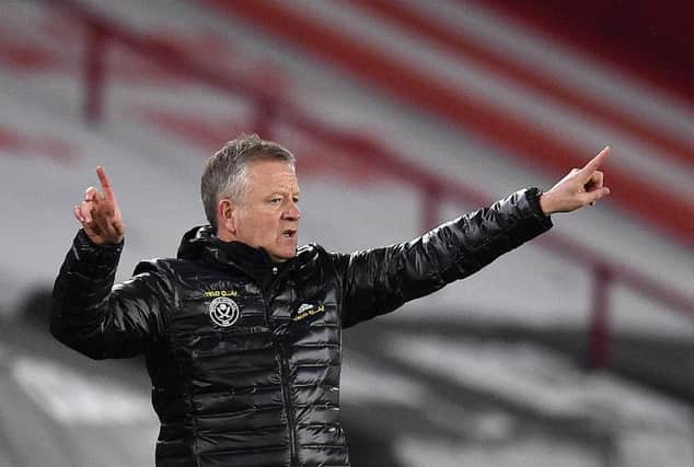Sheffield United manager Chris Wilder.  (Photo by OLI SCARFF/POOL/AFP via Getty Images)
