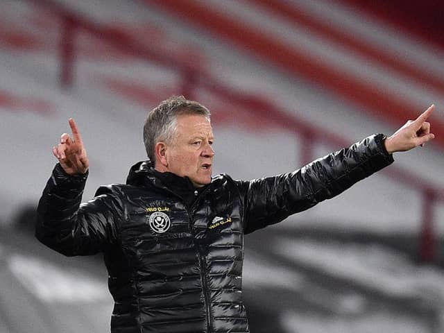 Sheffield United manager Chris Wilder.  (Photo by OLI SCARFF/POOL/AFP via Getty Images)