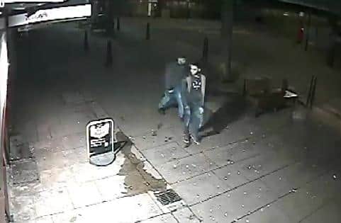 CCTV footage has been released of two men wanted over an attack in Rotherham