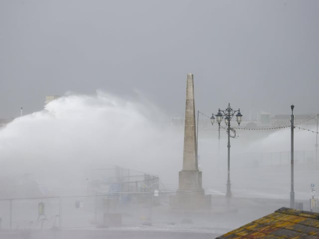 Southsea Seafront saw large waves crashing against the sea walls. Photos by Alex Shute