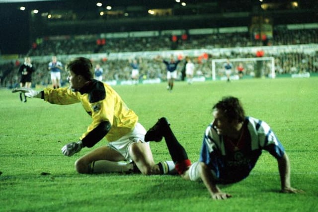 McCoist hit the dozen with an epic diving header to put Rangers in control 2-0 at Elland Road and 4-1 up on aggregate