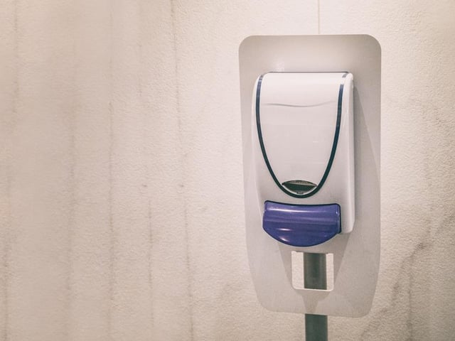 Some stores will have hand sanitiser stations dotted around, as well as beside entrances and exits, for customers to use (Photo: Shutterstock)