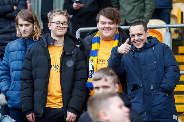 Mansfield Town Fans at the One Call Stadium for the Emirates FA Cup third round match against Middlesbrough