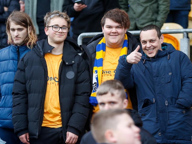 Mansfield Town Fans at the One Call Stadium for the Emirates FA Cup third round match against Middlesbrough