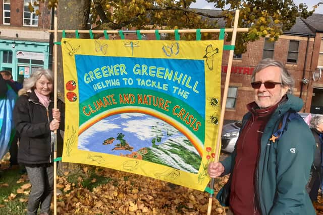 Greener Greenhill members at the Sheffield COP 26 demonstration