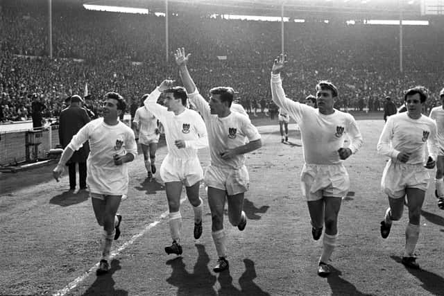 Sheffield Wednesday players wave to supporters after their 3-2 defeat to Everton in the 1966 FA Cup final at Wembley. Photo: Peter Tuffrey.