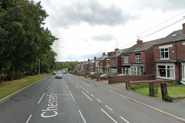 The highest number of reports of violent and sexual crimes in Sheffield in August 2022 were made in connection with incidents that took place on or near Chesterfield Road South, Lowedges with 11.