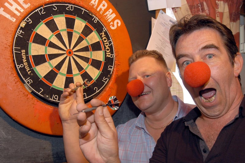 Jez Booth, left, landlord of The KIngs Arms, Mansfield, pictured in 2007 with Jack Black, who was organising a Halve-it competition to raise money for Comic Relief