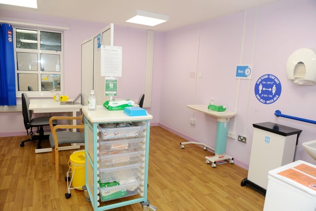 This is one of the vaccinations bay where you will get your jab. Picture: Sarah Standing (310121-1778)