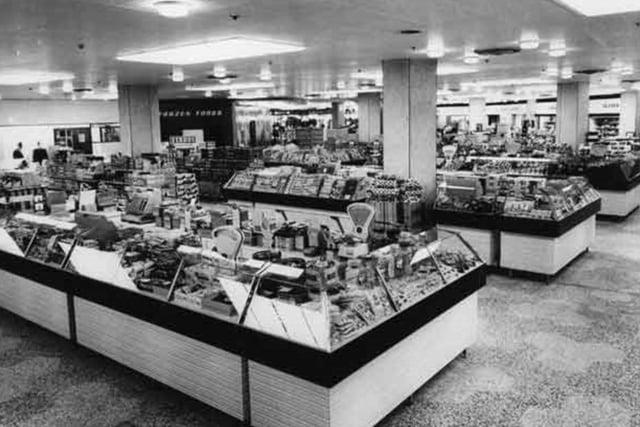 The food hall at Castle House, Brightside and Carbrook Co-Op Society's premier department store, on Angel Street, Sheffield city centre, in 1965.