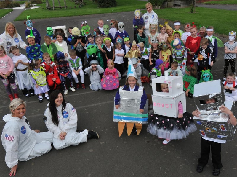 What an out of this world line-up of wonderful costumes for the space-themed day at Town End Academy in 2013.