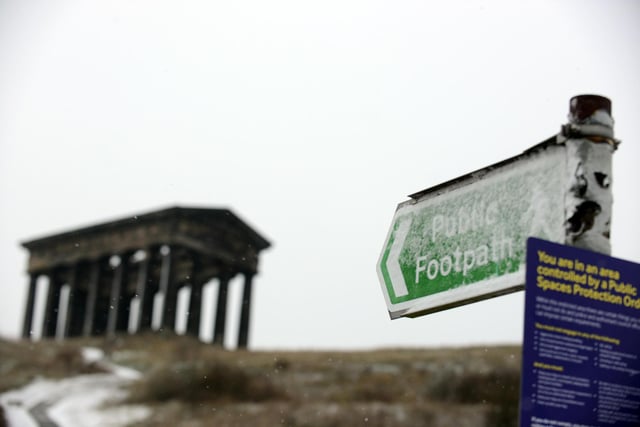Penshaw Monument saw a light dusting of snow.