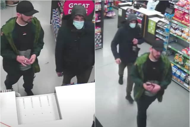 Police officers in Sheffield want to trace these two men over a street robbery in Burngreave  and the use of stolen cash card