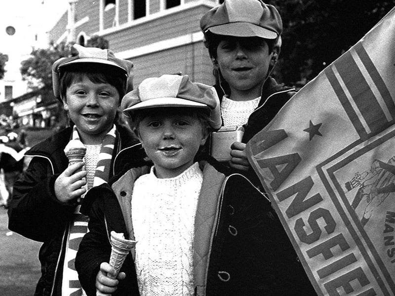 Fancy hats, Mansfield Town flag and an ice cream each. Guess the Stags must have won at Wembley.