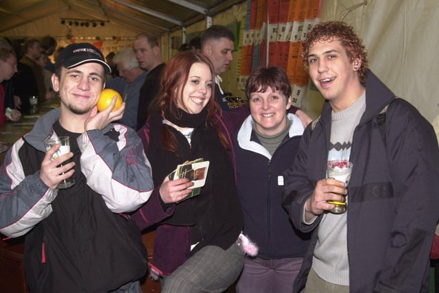 Pictured at the Oakwood Comp school, Moorgate, Rotherham, where the Oakwood Real Ale and Music  Festival was held in 2004. Seen LtoR   Mark Attwood, Stacey McKay, Sue Gladwin, and Ben Smith.