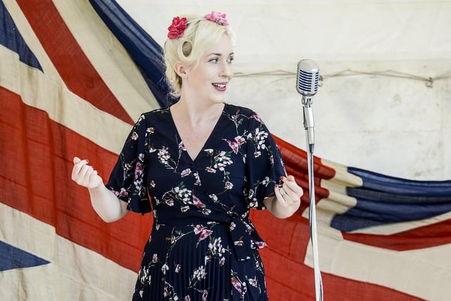 Sheffield Fayre at Norfolk Heritage Park in 2019. Marina Mae singing vintage songs to entertain