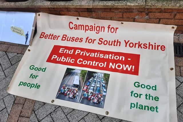 The demonstration was organised by Better Buses for South Yorkshire and South Yorkshire Climate Alliance and attended by Sheffield Heeley Constituency Labour Party, Burngreave Clean Air, We Own It, Sheffield TUC and Socialist Worker.